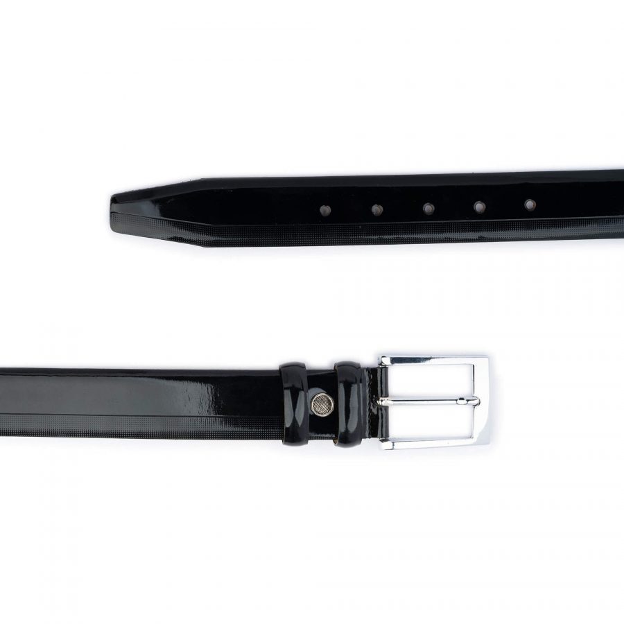 mens luxury belt black patent leather 3 5 cm 2