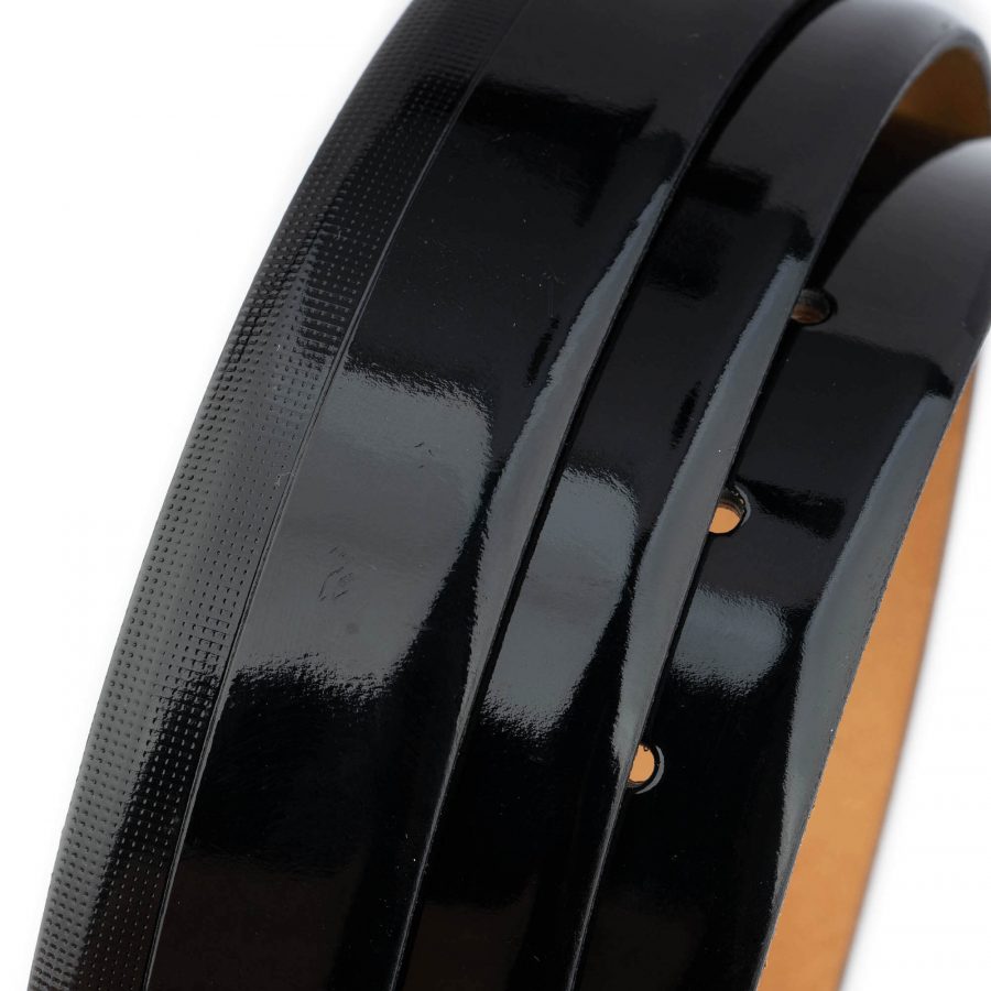 mens luxury belt black patent leather 3 5 cm 7