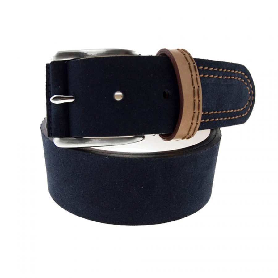 Buy Mens Summer Belt - Navy Blue Suede - LeatherBeltsOnline