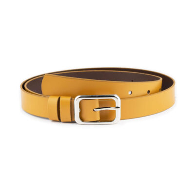 mustard womens leather belt for dress real leather 1