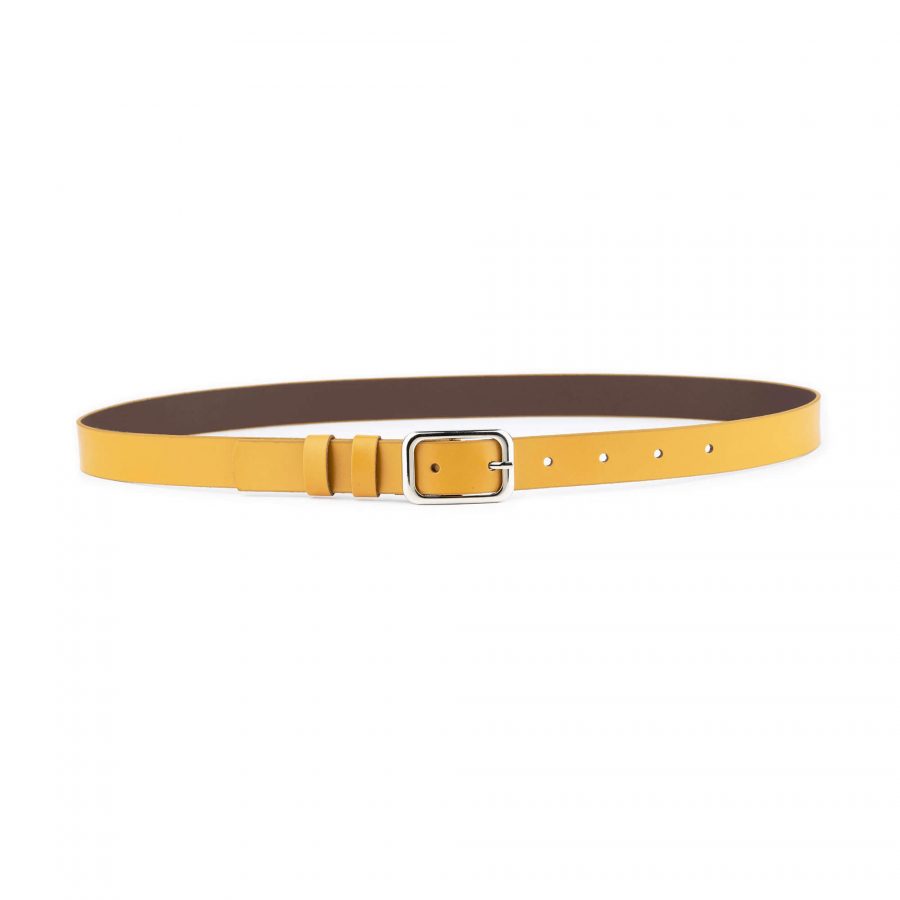 mustard womens leather belt for dress real leather 2