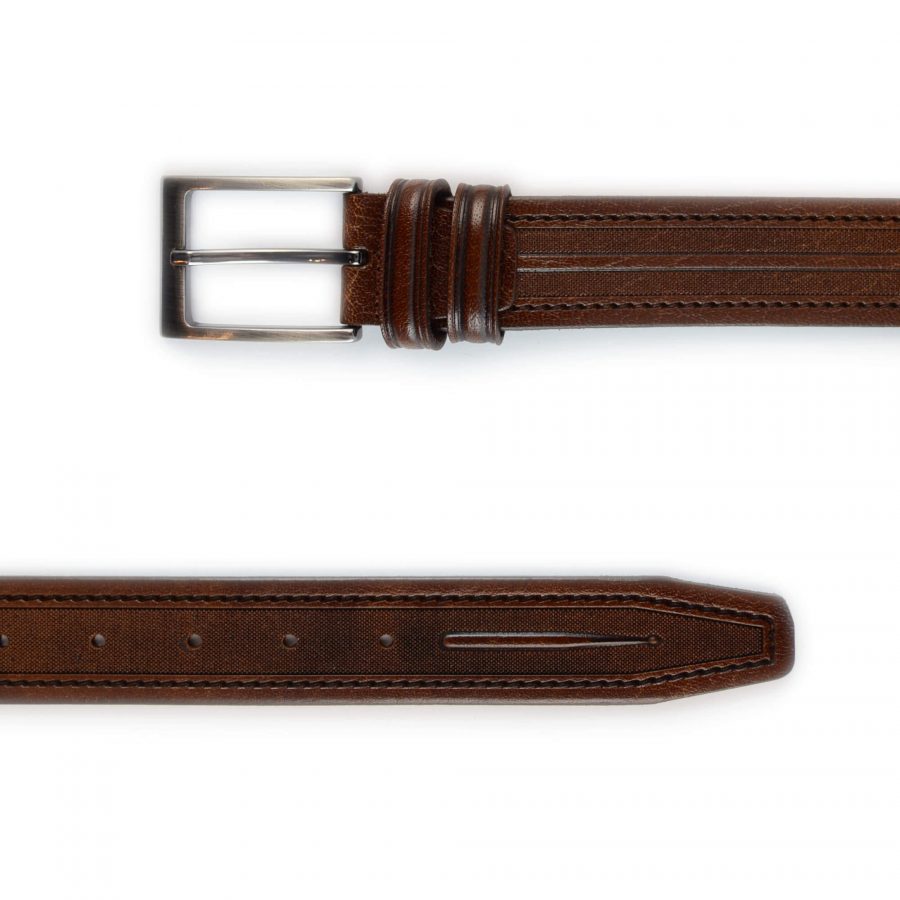 pin buckle belt for men brown leather 351094 2