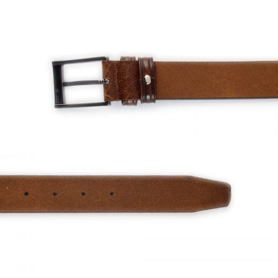 pin buckle belt for men brown leather 351094 3