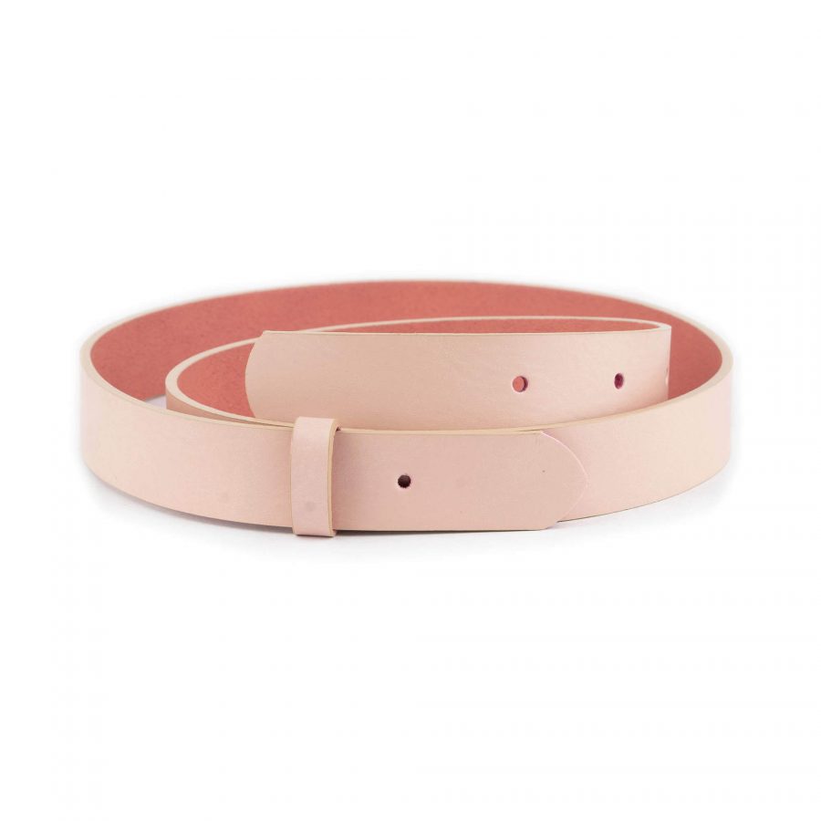 pink belt strap replacement with hole for buckle leather 25 mm 1