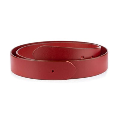 red belt strap for buckles replacement real leather 1 1 2 inch 1