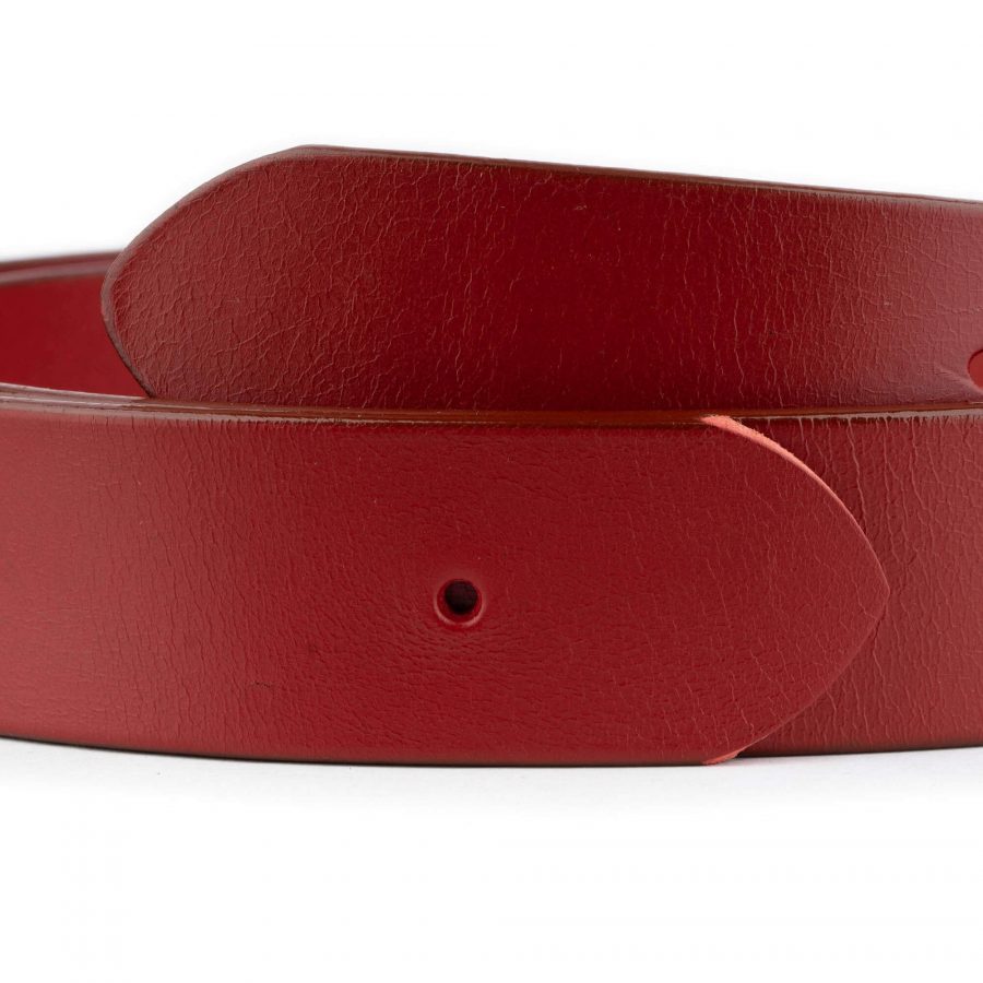 red belt strap for buckles replacement real leather 1 1 2 inch 2