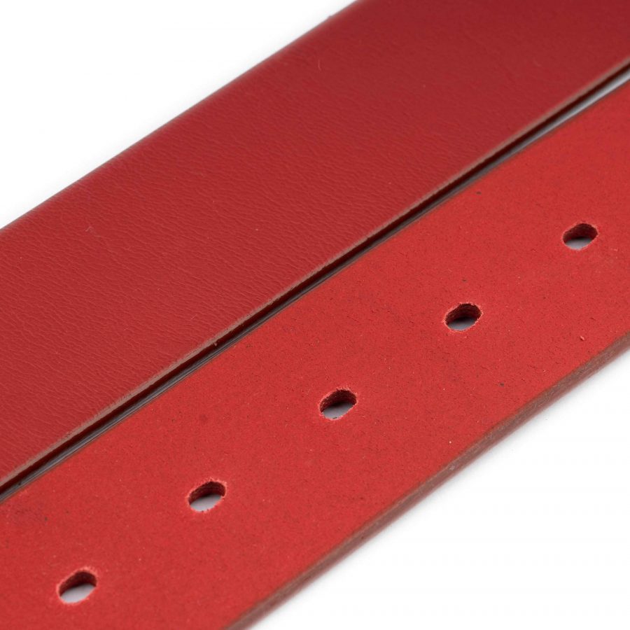 red belt strap for buckles replacement real leather 1 1 2 inch 4