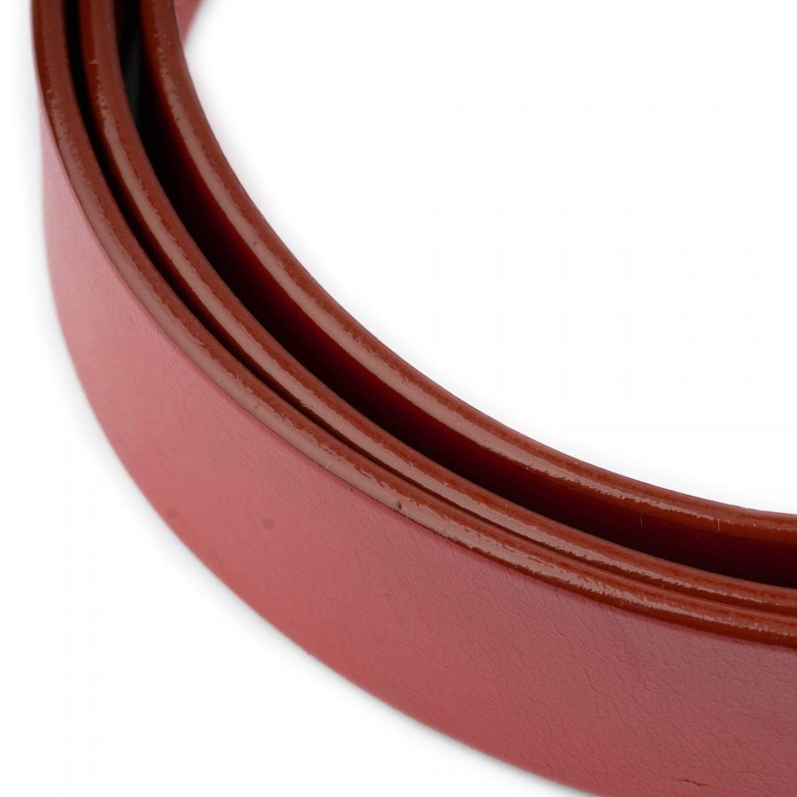 red belt strap for buckles replacement real leather 1 1 2 inch 6