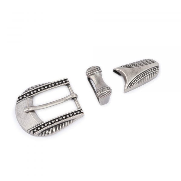 replacement buckle for western belts 1 inch silver 3 piece set 1