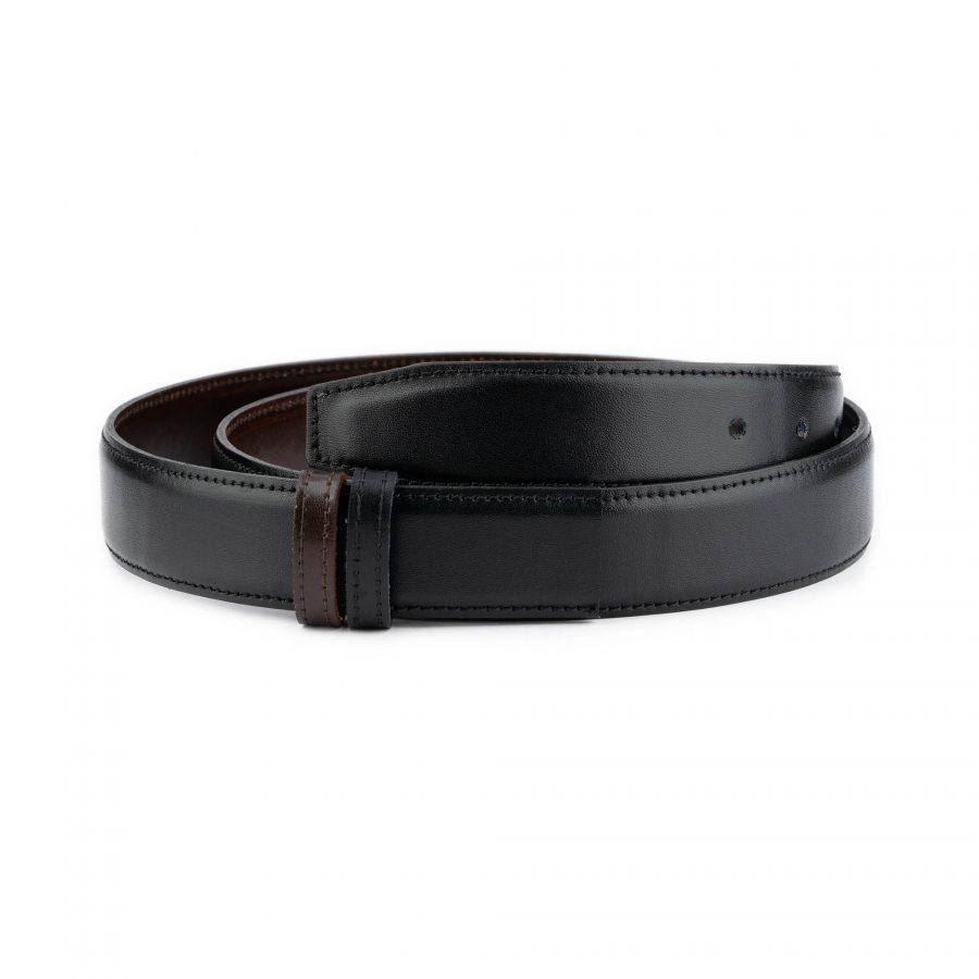 reversible mens belt strap for buckles black brown 35 mm 1