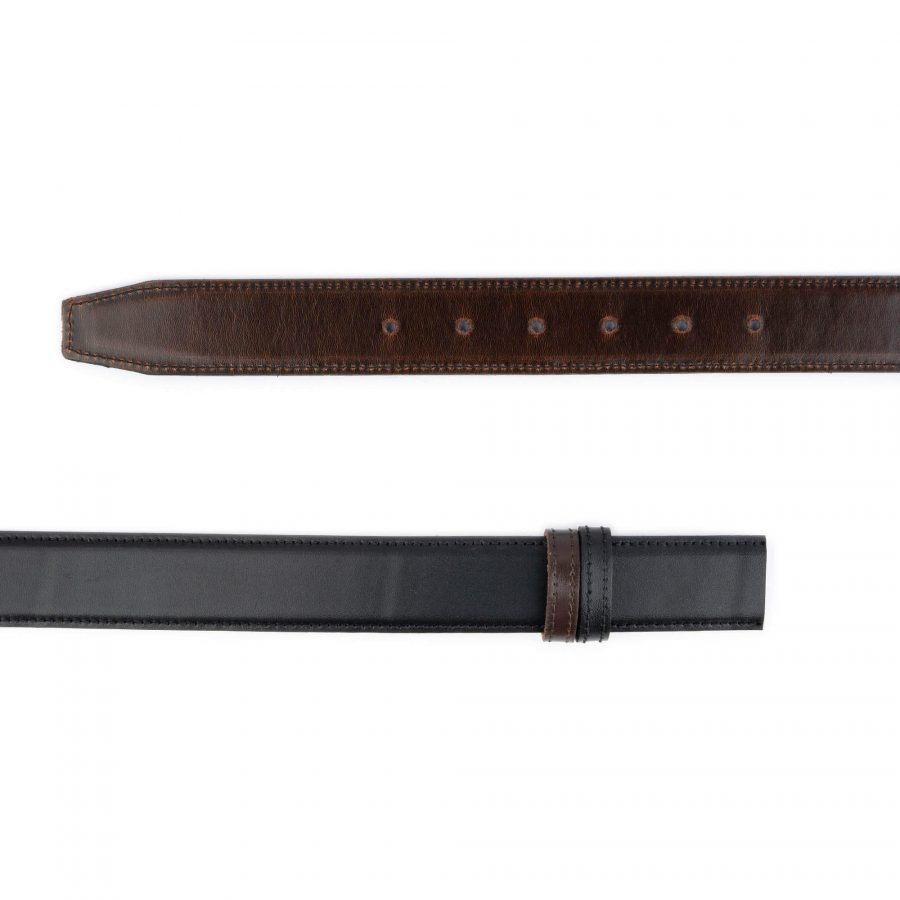 reversible mens belt strap for buckles black brown 35 mm 3