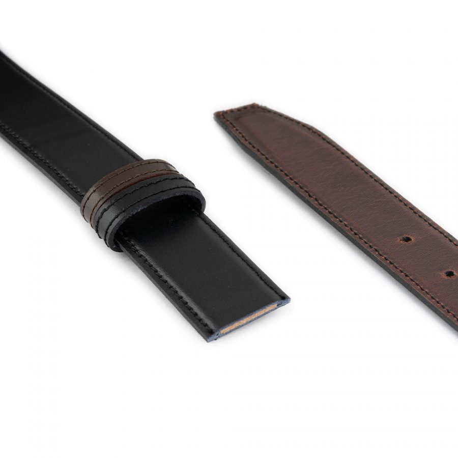 reversible mens belt strap for buckles black brown 35 mm 4