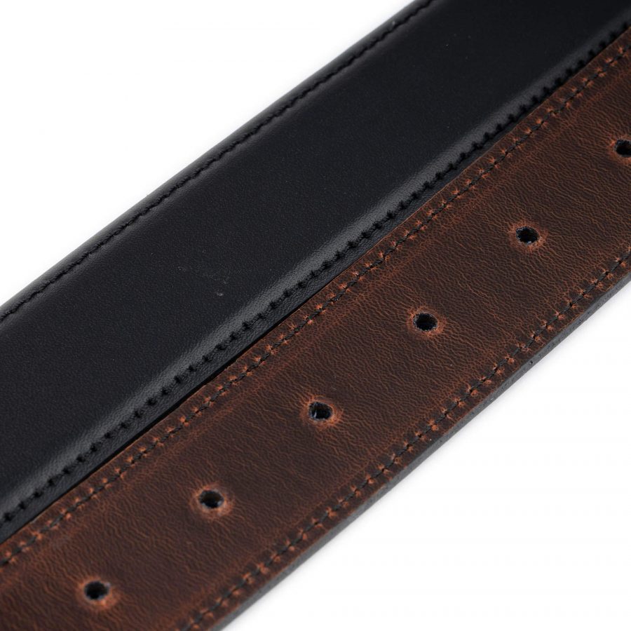 reversible mens belt strap for buckles black brown 35 mm 5