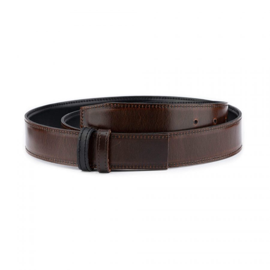 reversible mens belt strap for buckles black brown 35 mm 8