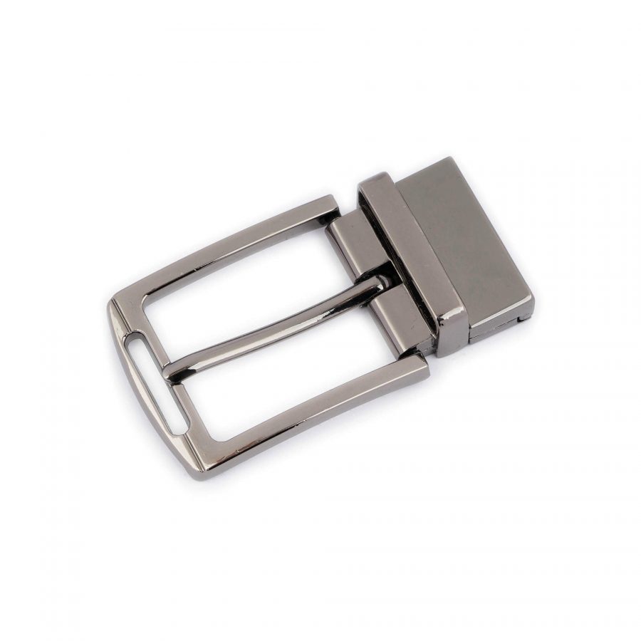 reversible metal buckle for leather belt gunmetal 35 mm 1