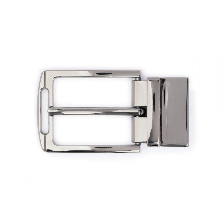 reversible metal buckle for leather belt gunmetal 35 mm 3