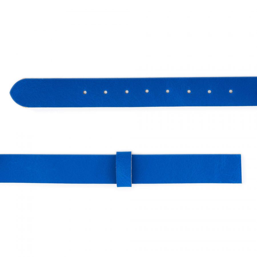 royal blue belt strap for buckle real leather 35 mm 2