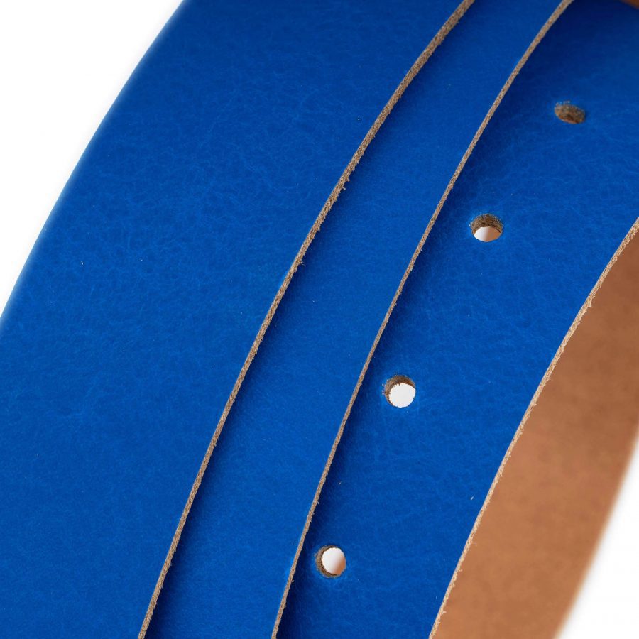 royal blue belt strap for buckle real leather 35 mm 3