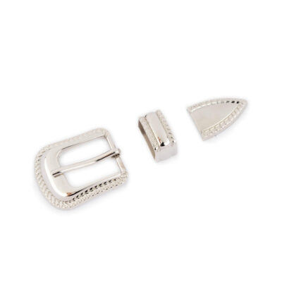 shiny silver nickel metal buckle for western belts 25 mm 1