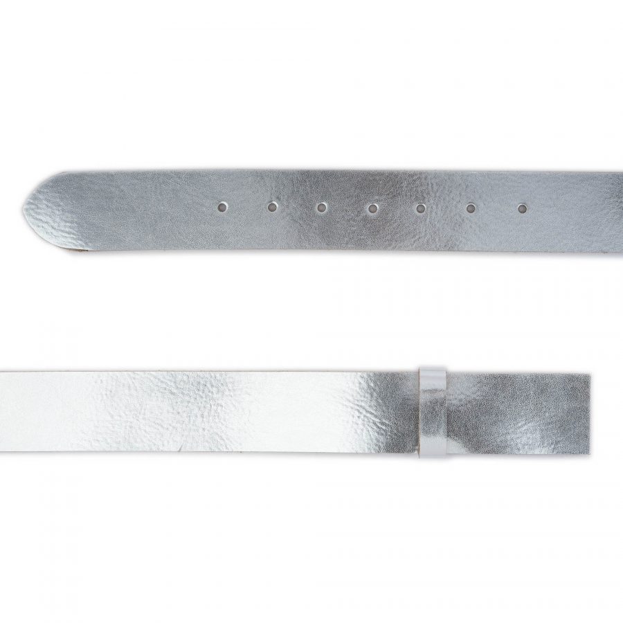 silver leather strap for belt for buckles replacement 4 0 cm 5