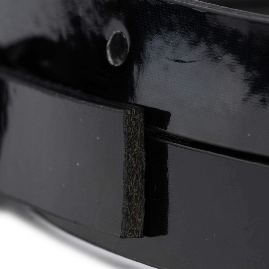 skinny black patent leather belt strap replacement 15 mm 2