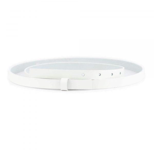 skinny white replacement belt strap for lady buckles 15 mm 1