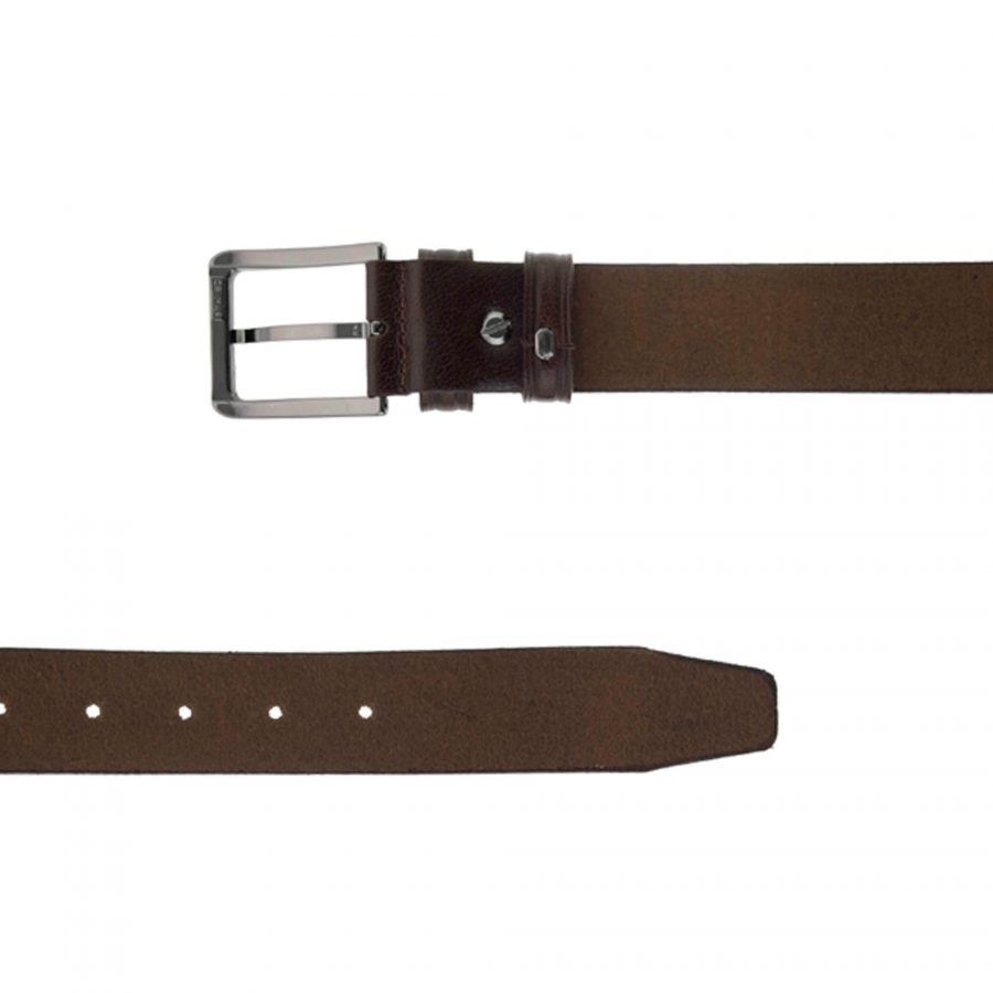 sleek belt for guys dark brown leather 351143 2