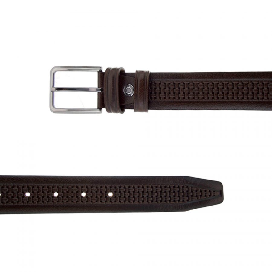 sleek belt for guys dark brown leather 351143 3