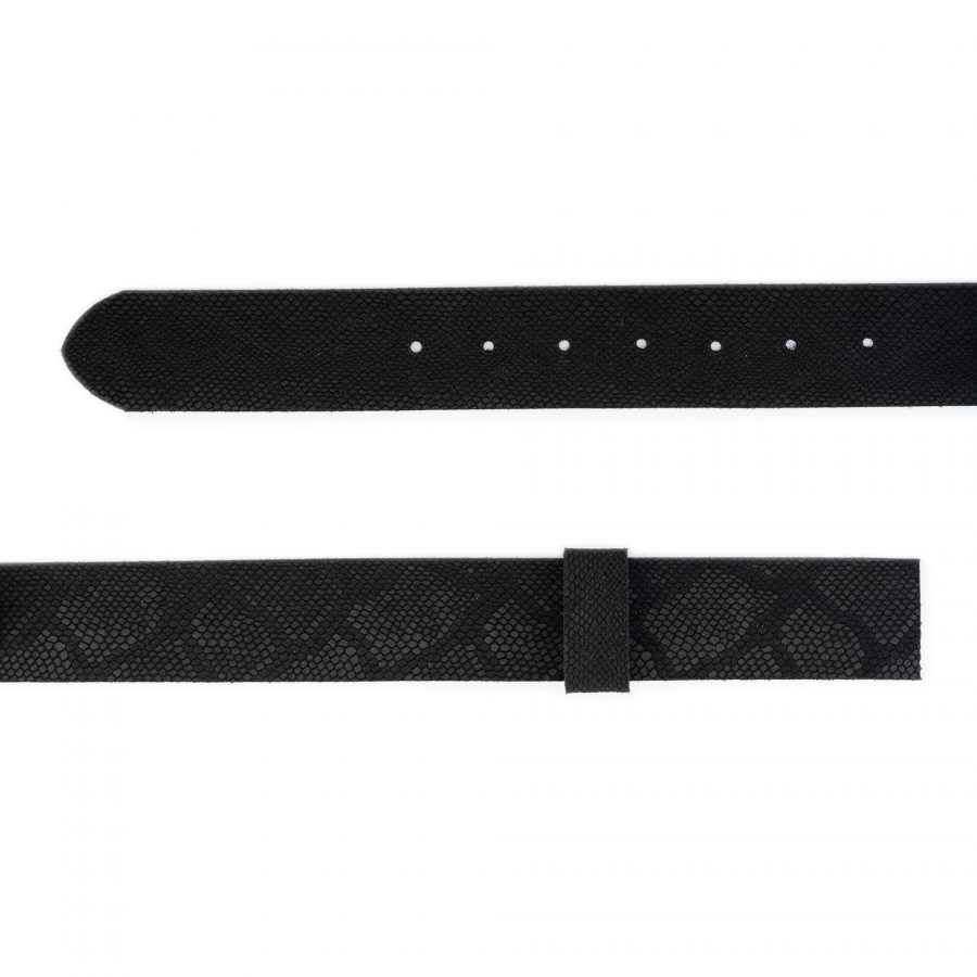 snake embossed leather belt strap black suede 4 0 cm 2