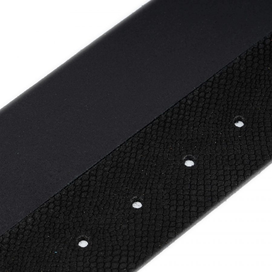 snake embossed leather belt strap black suede 4 0 cm 3