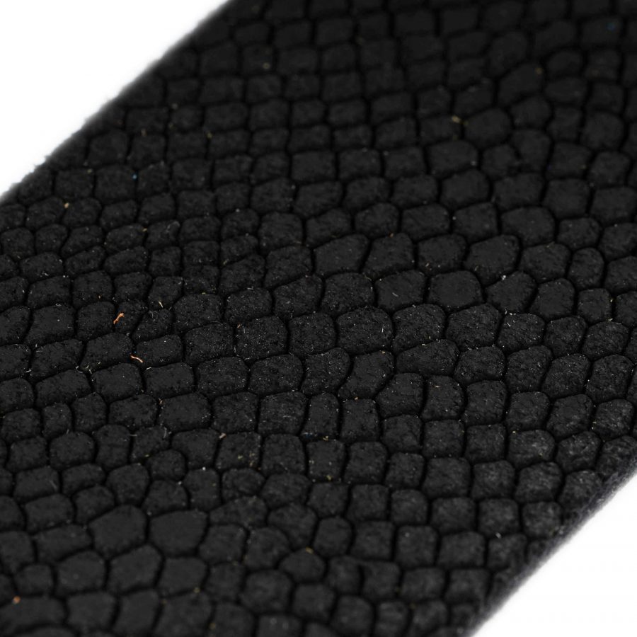 snake embossed leather belt strap black suede 4 0 cm 4