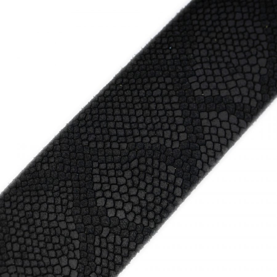 snake embossed leather belt strap black suede 4 0 cm 5