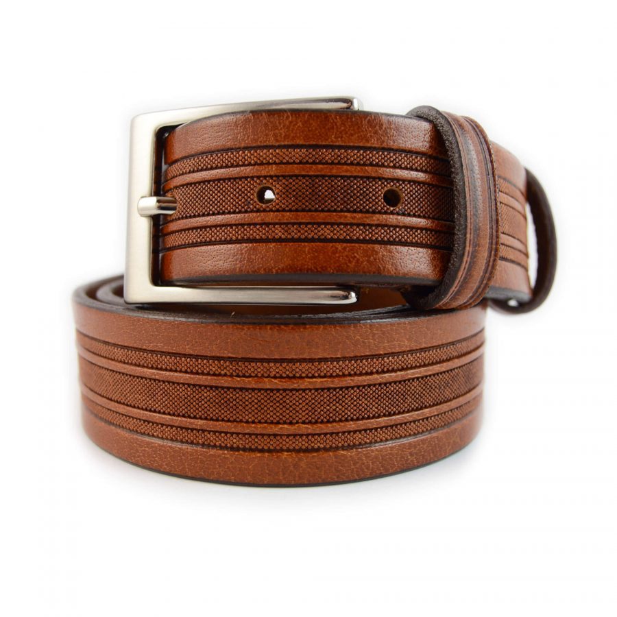 stylish jeans leather belt brown 351105 1