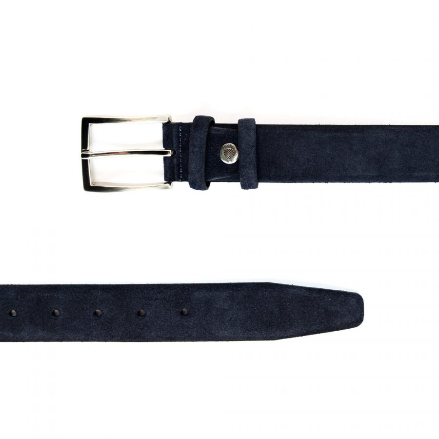 stylish mens belts real blue suede leather 351051 2