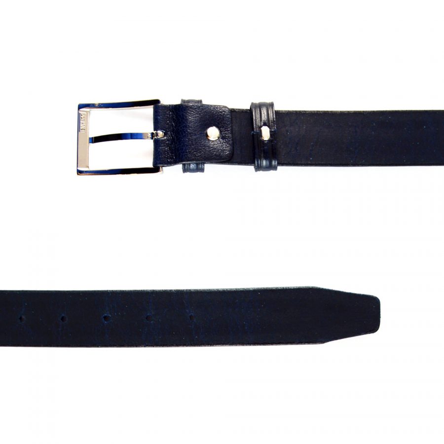 stylish navy leather mens belt for jeans 351084 2
