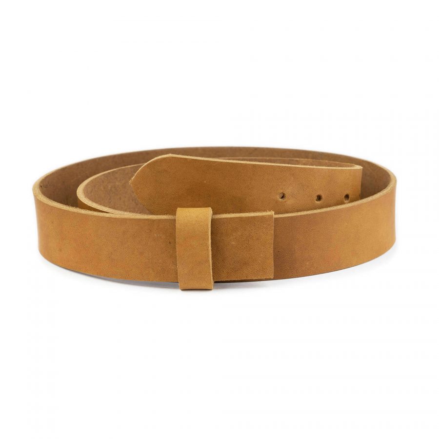 tan crazy horse leather strap for belt replacement 4 0 cm 1