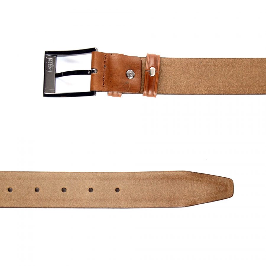 tan leather stitched belt mens high quality 351100 2