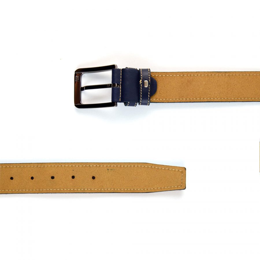 tan suede belt for men with blue leather 351034 3