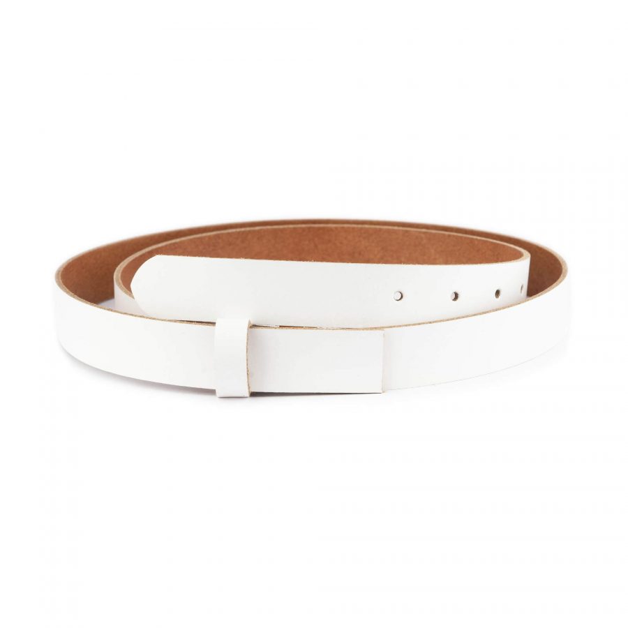 white belt straps for buckles 2 5 cm genuine leather 1