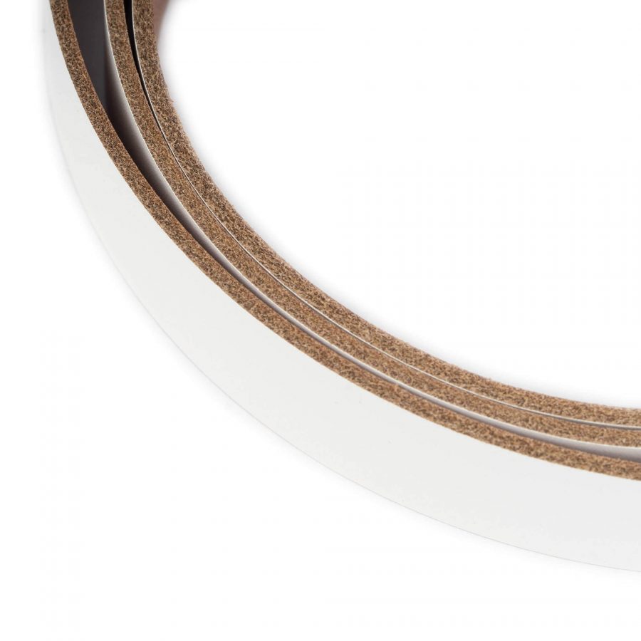 white belt straps for buckles 2 5 cm genuine leather 4