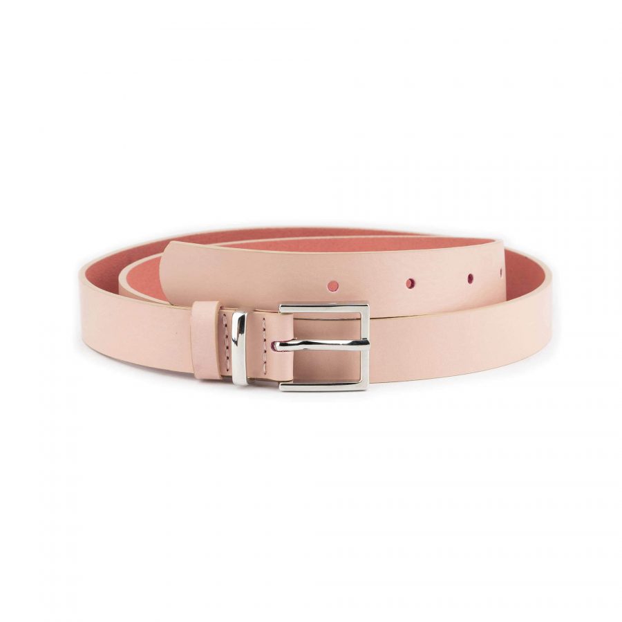 women s pink belt for dress genuine leather 2 5 cm 1