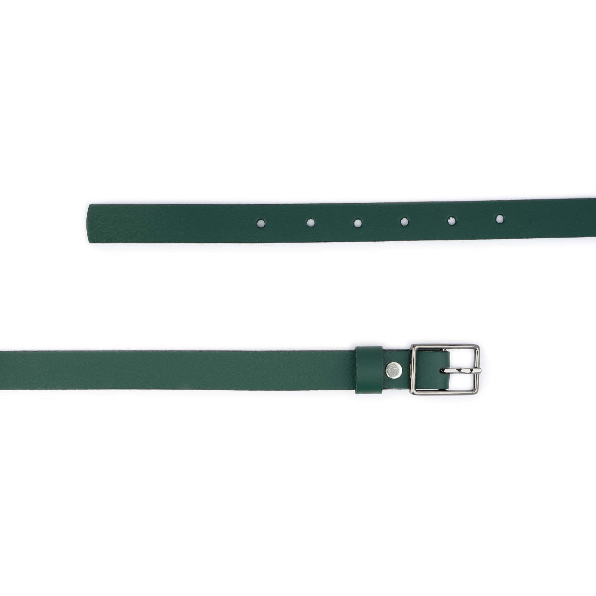 Womens Dark Green Belt For Dress 2.0 Cm - Real Leather