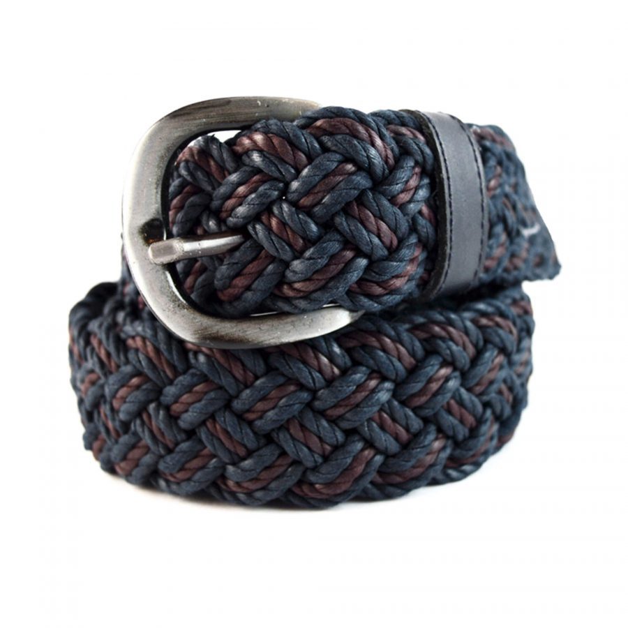 woven mens belt for shorts burgundy navy blue 351020 1
