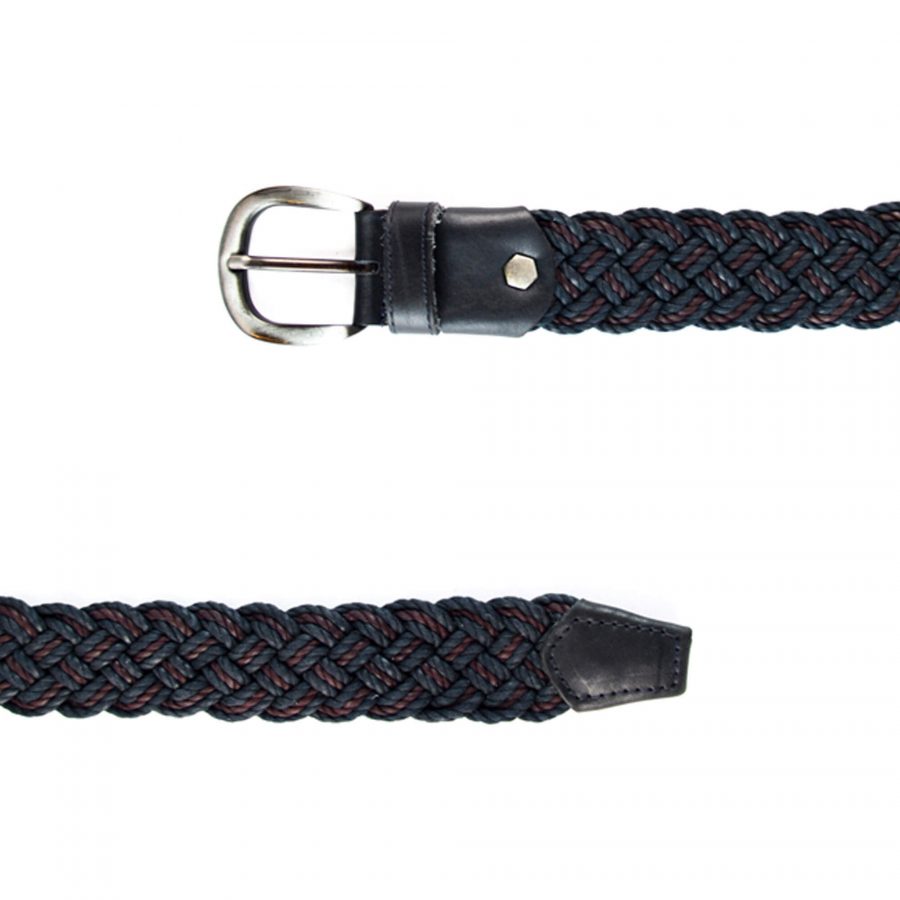 woven mens belt for shorts burgundy navy blue 351020 2