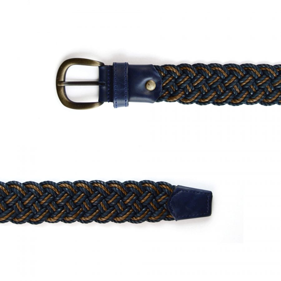 woven navy blue belt for mens shorts 351005 2