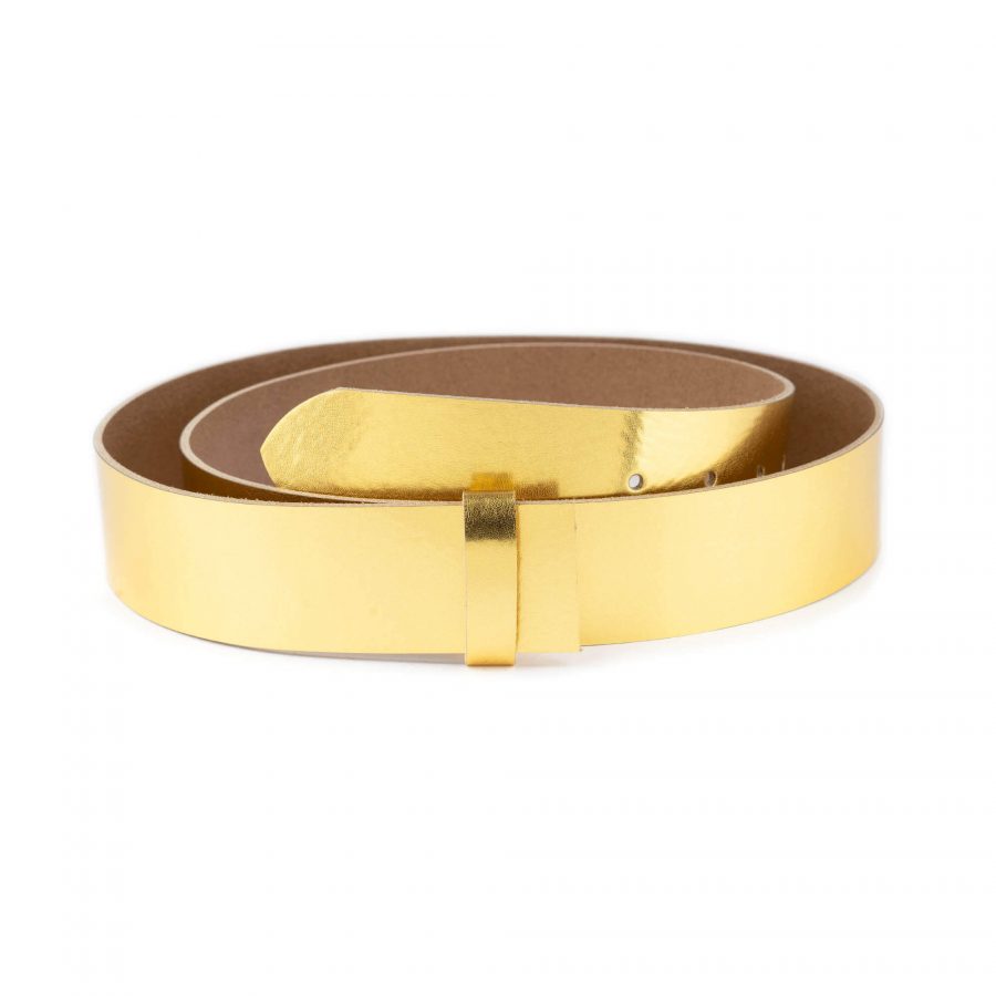 yellow gold leather strap for belt replacement 4 0 cm 1