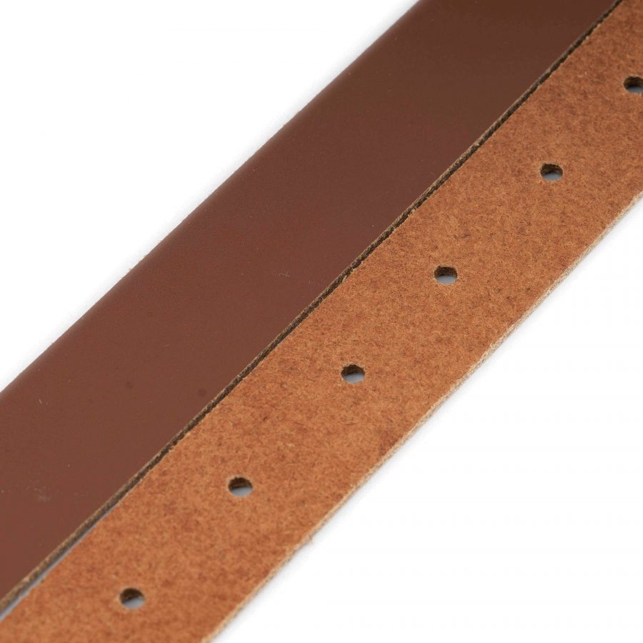 1 inch brown leather belt with gold buckle 4