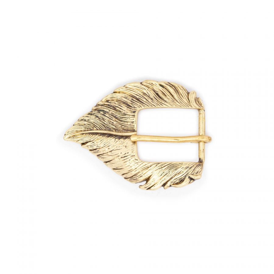 Gold Brass Feather Buckle For Belts 5