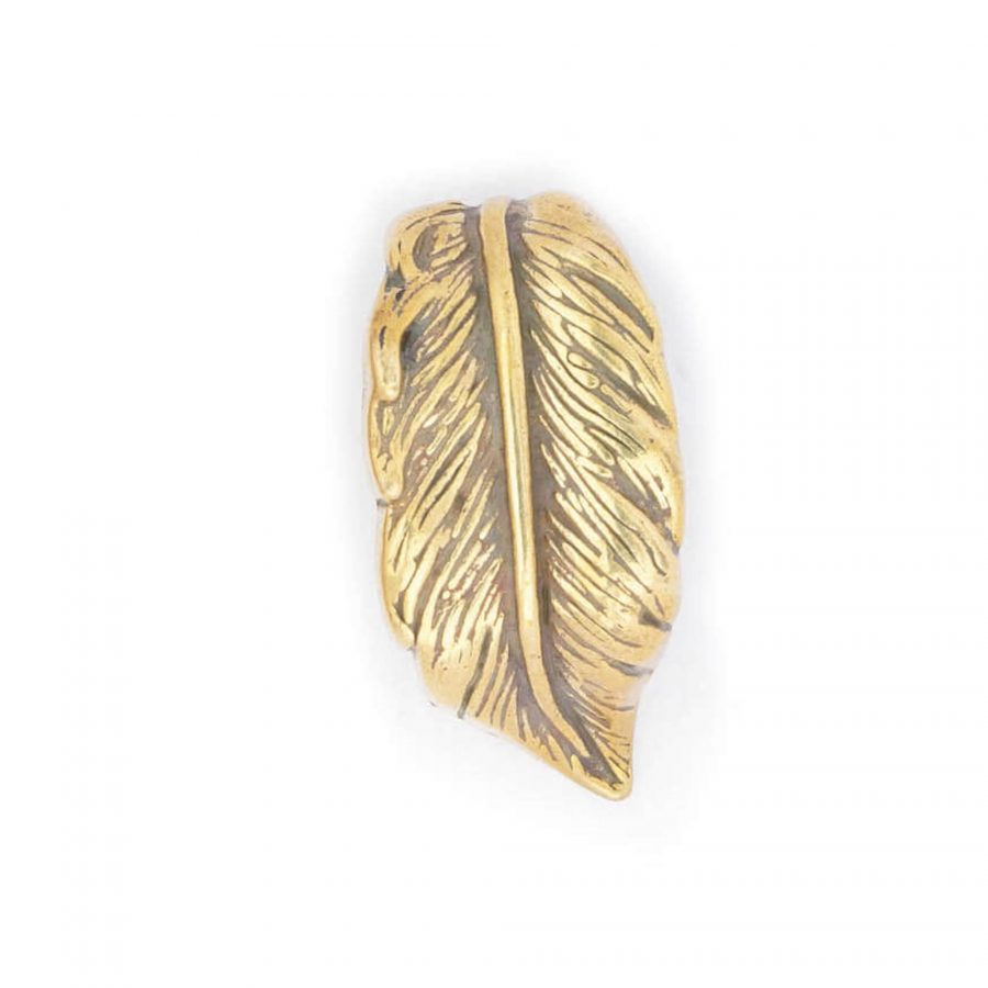 Gold Brass Feather Loop For Belts 4