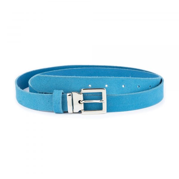 azure suede belt with silver buckle 1 AZUSUE25SILLDR